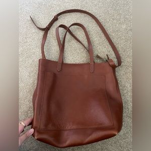 Madewell Medium Transport Tote in English Saddle (brown leather)